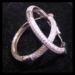 ZIRCONIA HOOPS- 925 STERLING SILVER